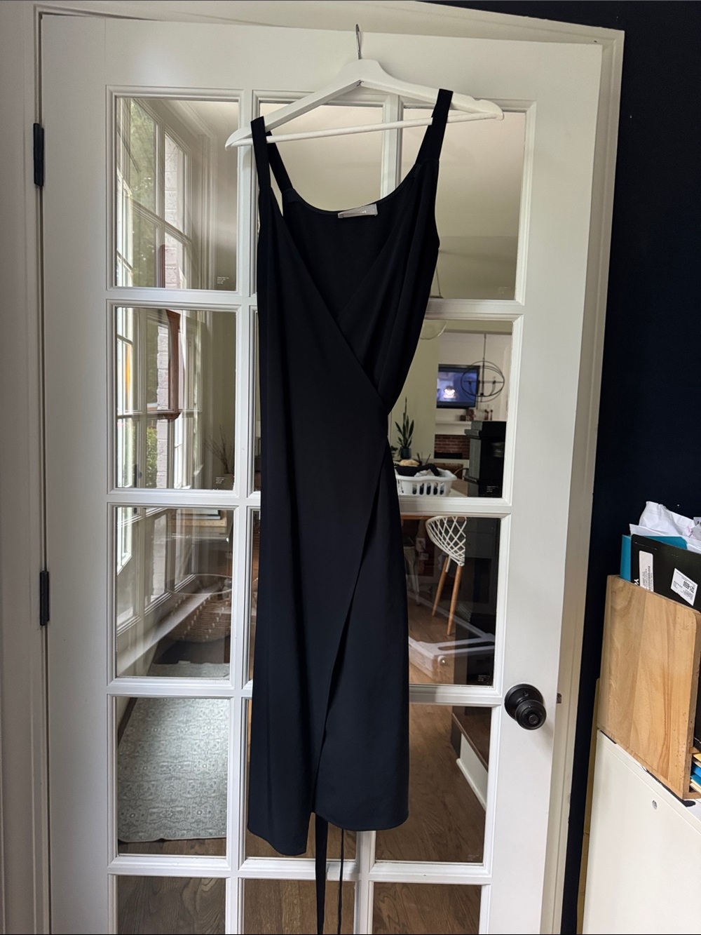 Everlane Black Women’s Wrap Midi Dress - Classic Elegant Style